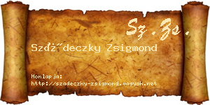 Szádeczky Zsigmond névjegykártya
