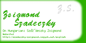 zsigmond szadeczky business card